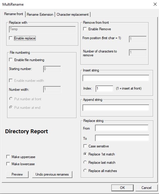 multiple file rename front