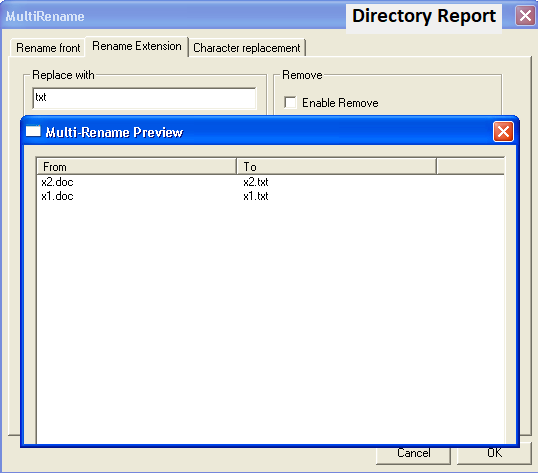 multiple file rename preview