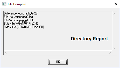 two files binary compare