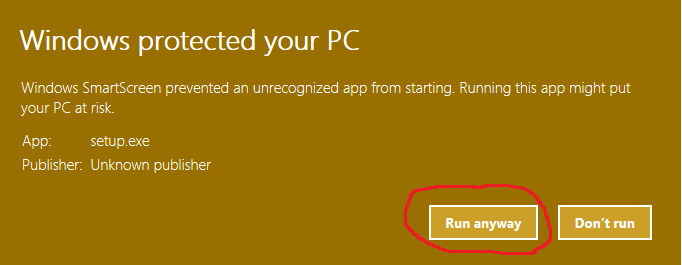 Install run anyway